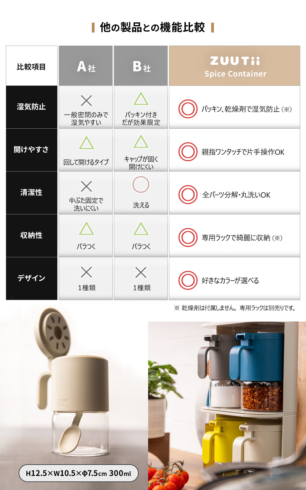 Zuutii 調味料入れ 300ml